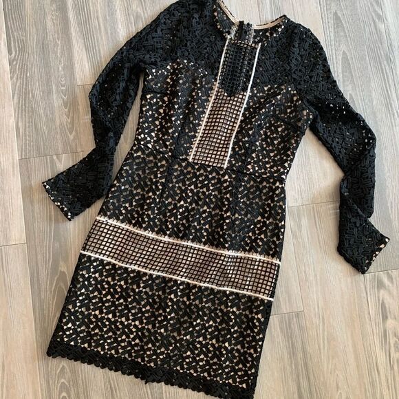 NWT Minuet Black long sleeve cutout dress size M - Picture 1 of 6